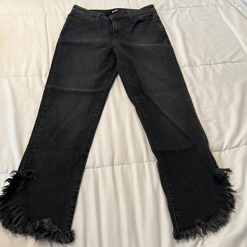 PAIGE Hoxton Straight Ankle black denim Size 26